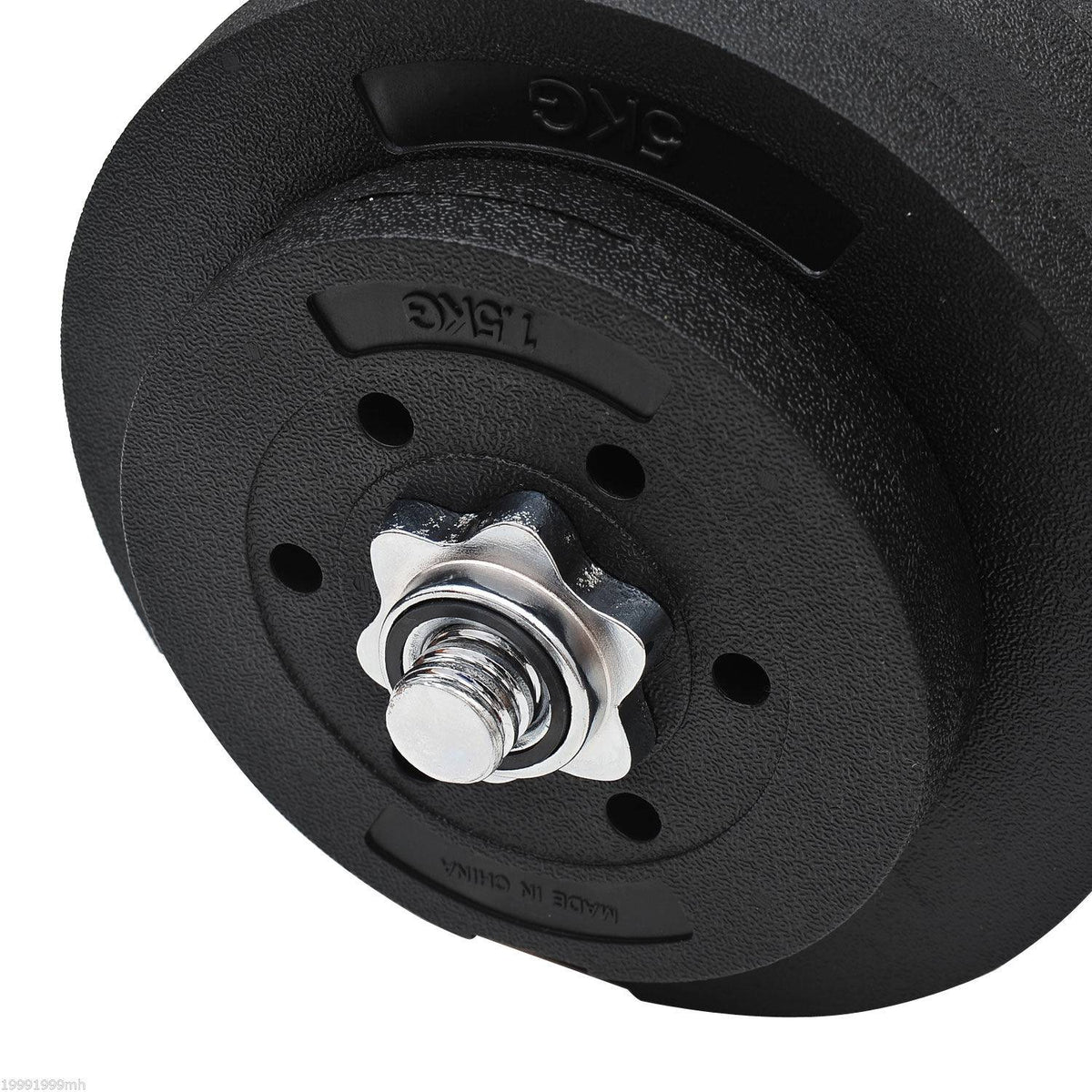 Dumbbell set of 2 dumbbells, 50 kg dumbbell set with 2 dumbbell bars, 12 weights & 4 star locks, steel, black
