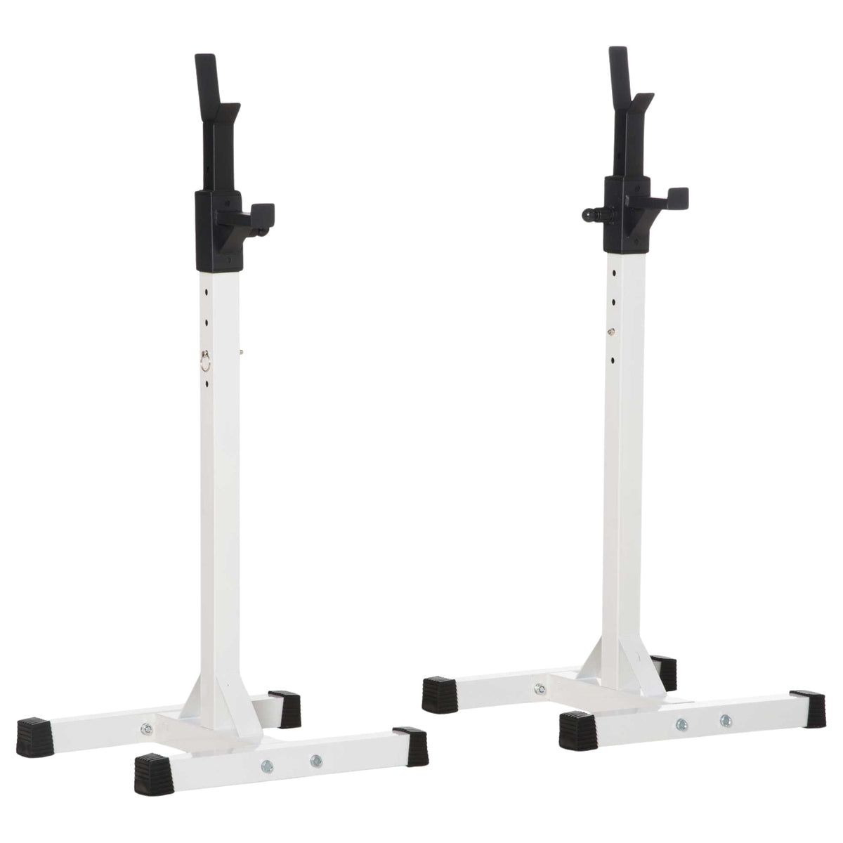 Dumbbell stand, set of 2, barbell rack, height-adjustable dumbbell rack with rubber foot caps, 105-160 cm, strength training, up to 150 kg