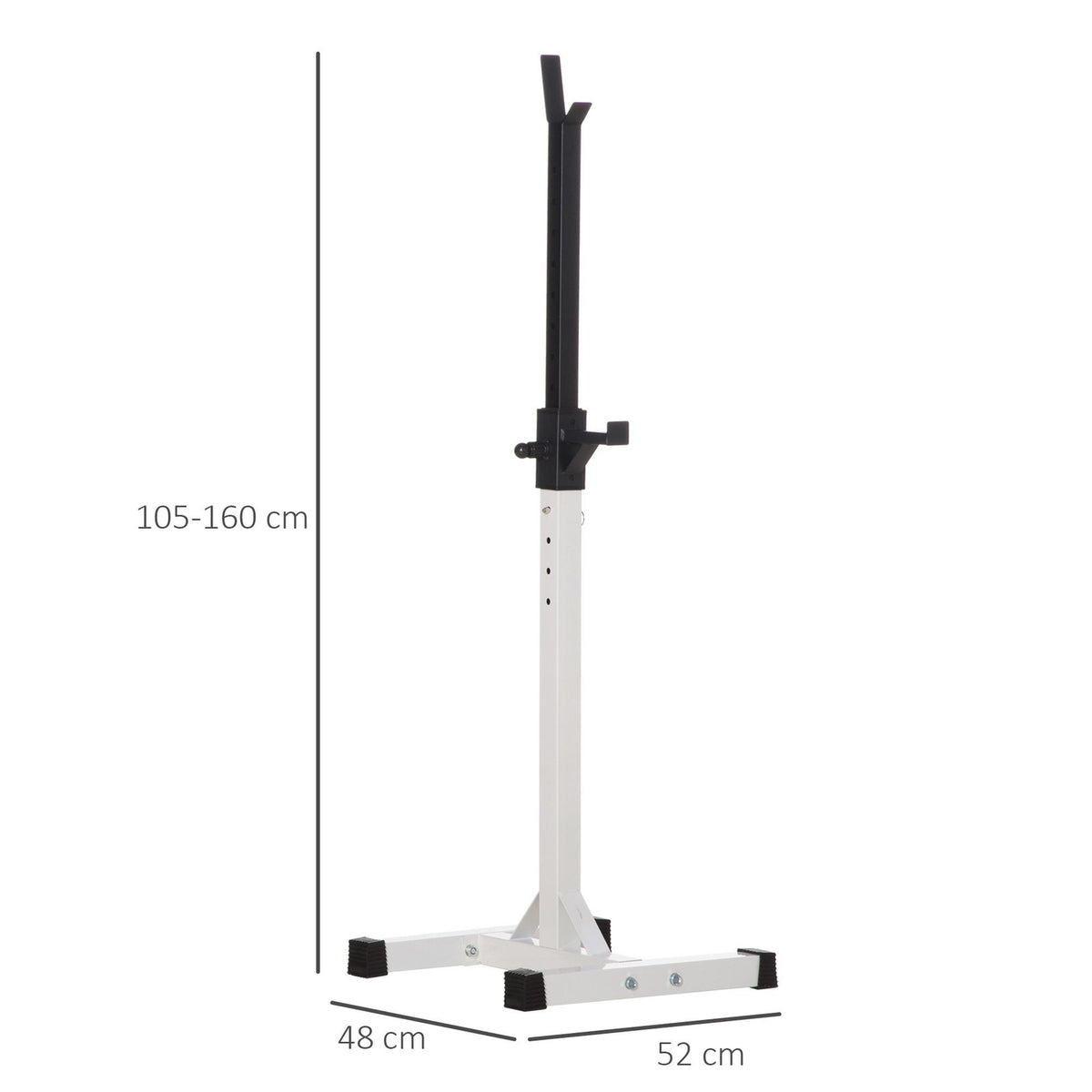 Dumbbell stand, set of 2, barbell rack, height-adjustable dumbbell rack with rubber foot caps, 105-160 cm, strength training, up to 150 kg