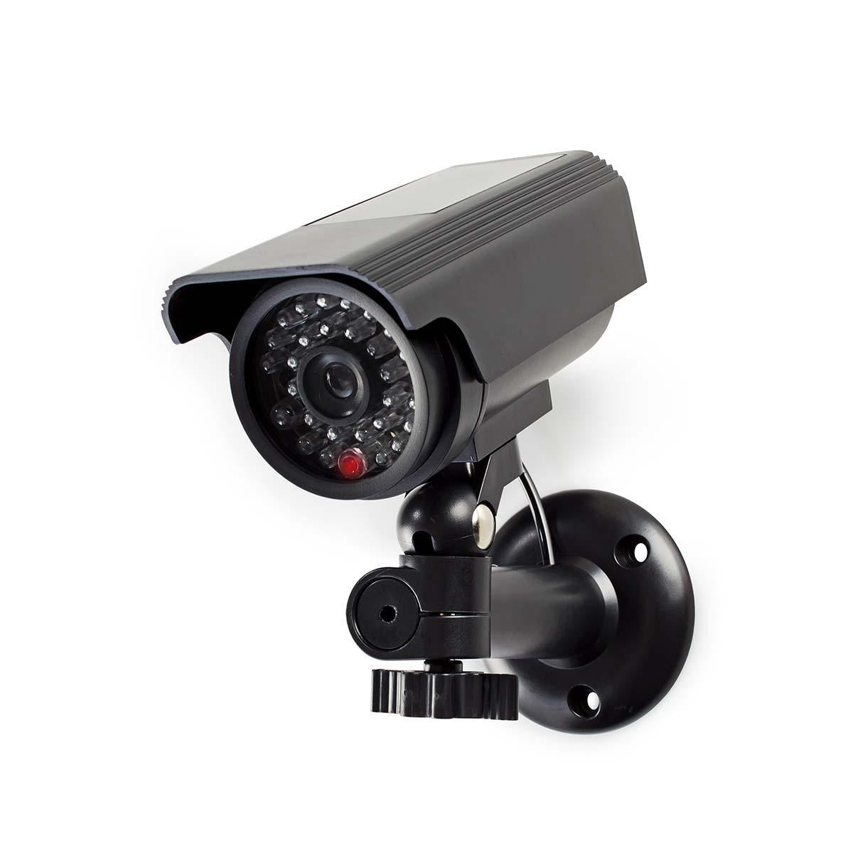 Dummy Security Camera | Bullet | IP44 | Battery Powered / Solar Powered | Outdoors | Including wall bracket | Black