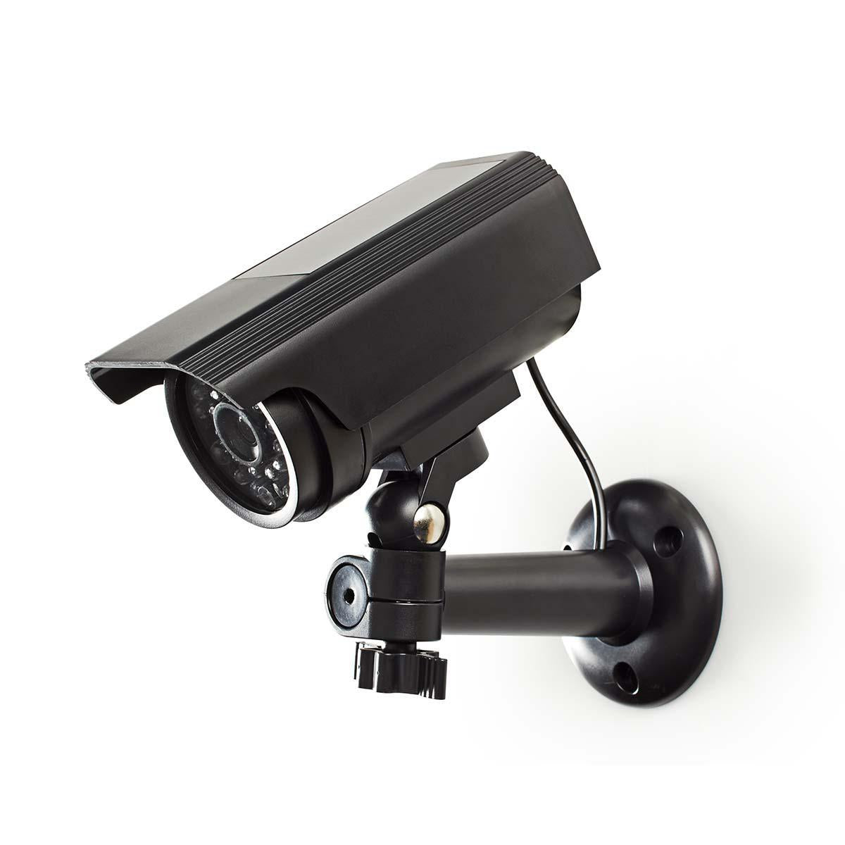 Dummy Security Camera | Bullet | IP44 | Battery Powered / Solar Powered | Outdoors | Including wall bracket | Black