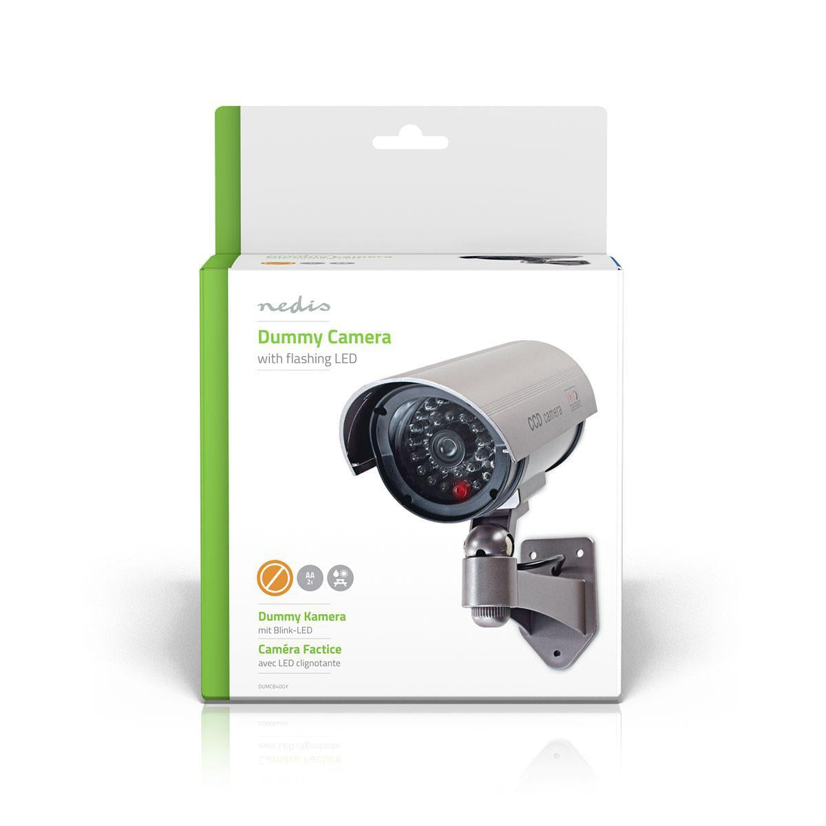 Dummy Security Camera | Bullet | IP44 | Battery powered | Outdoors | Including wall bracket | Gray