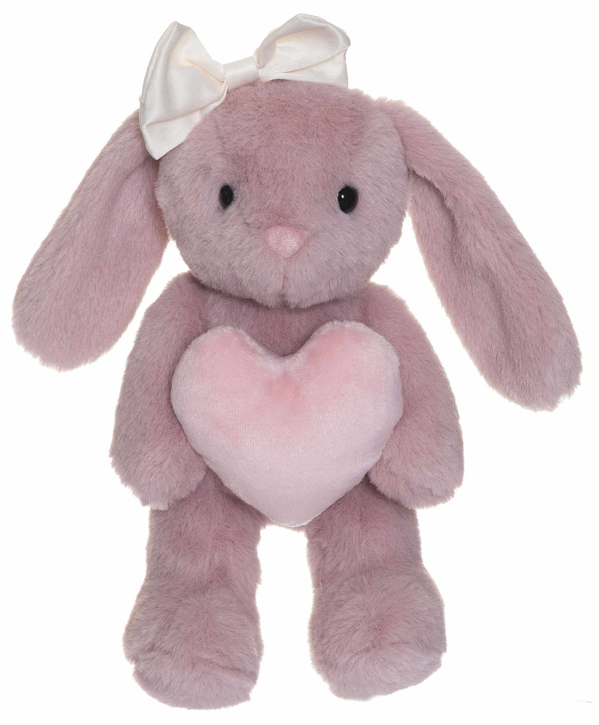 Dusty Pink Bunny Plush Toy with Heart, 20 cm