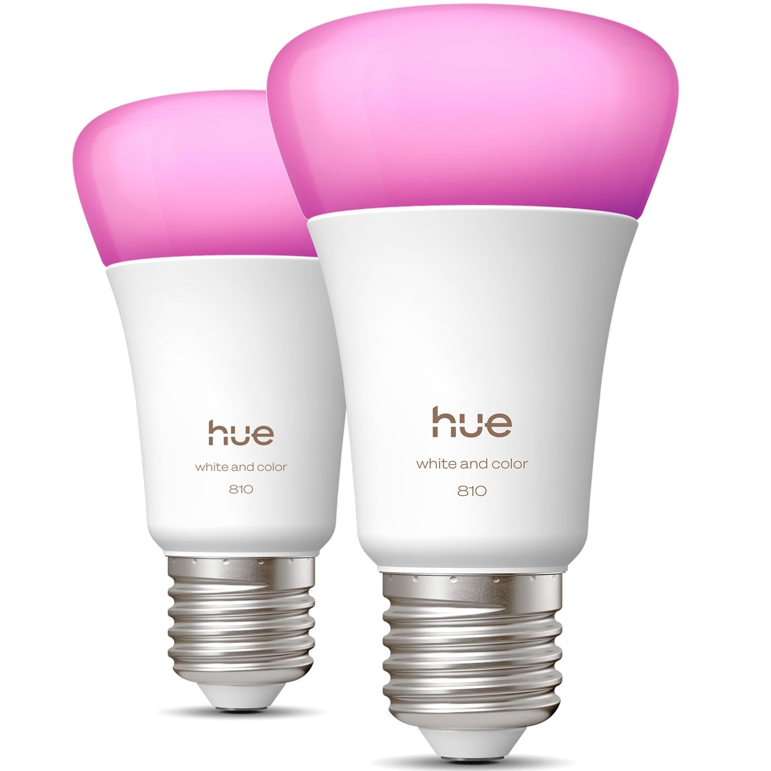 E27 LED Bulbs, White & Color Ambiance, 810lm, 2-Pack