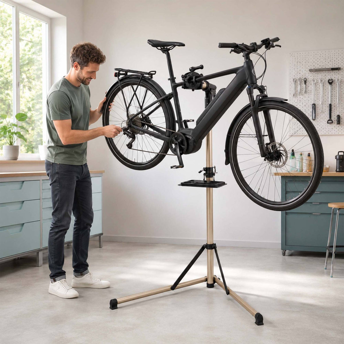 E-Bike Repair Stand, 50 kg Capacity, Gold