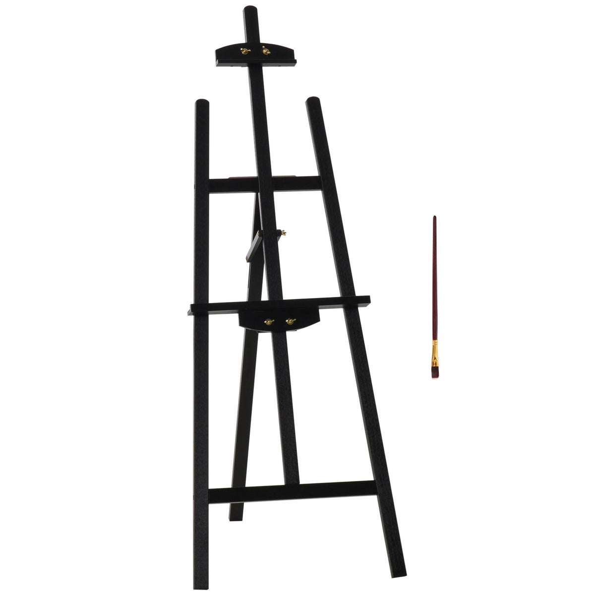 Easel Sitting And Standing Easel Made Of Pine Wood, 90° Adjustable, For Art Painting, Foldable