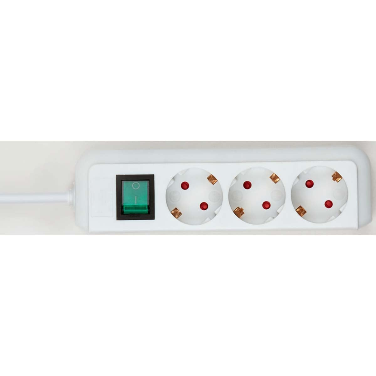 Eco-Line 3-way branch socket (Socket block with higher contact protection, Switch, 1.50 m cable) White TYPE F