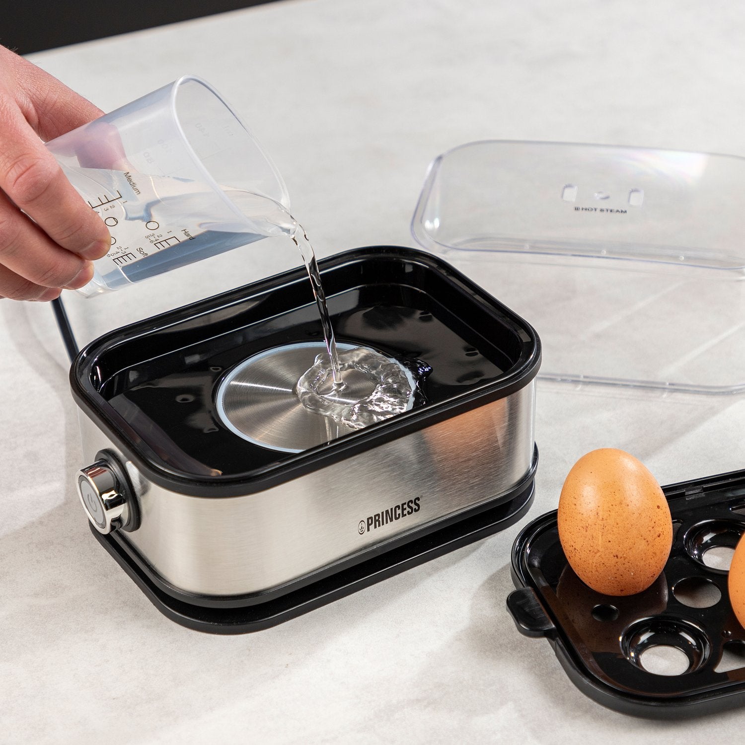 Egg cooker 6 eggs 400 Watt Stainless steel