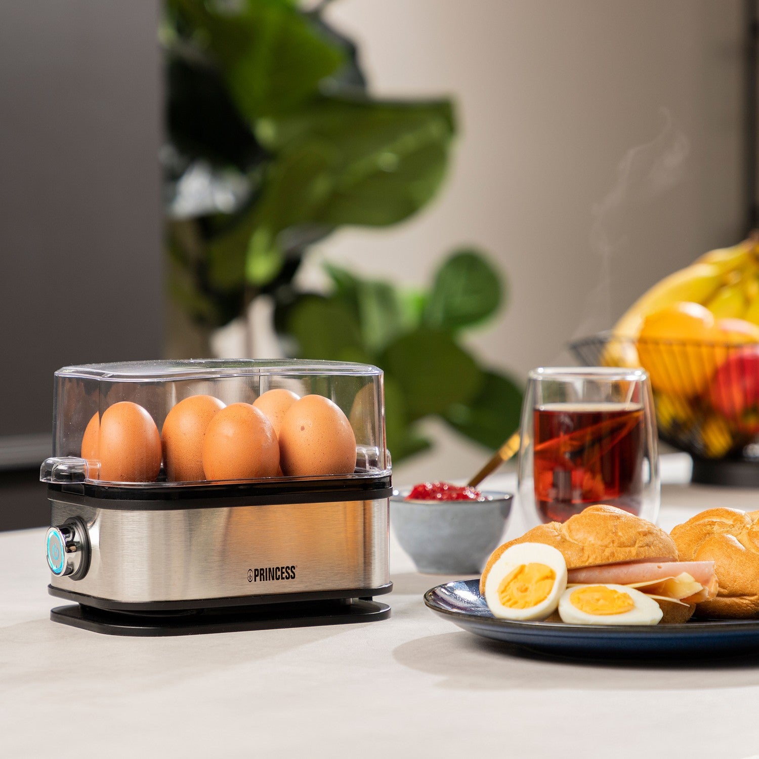 Egg cooker 6 eggs 400 Watt Stainless steel