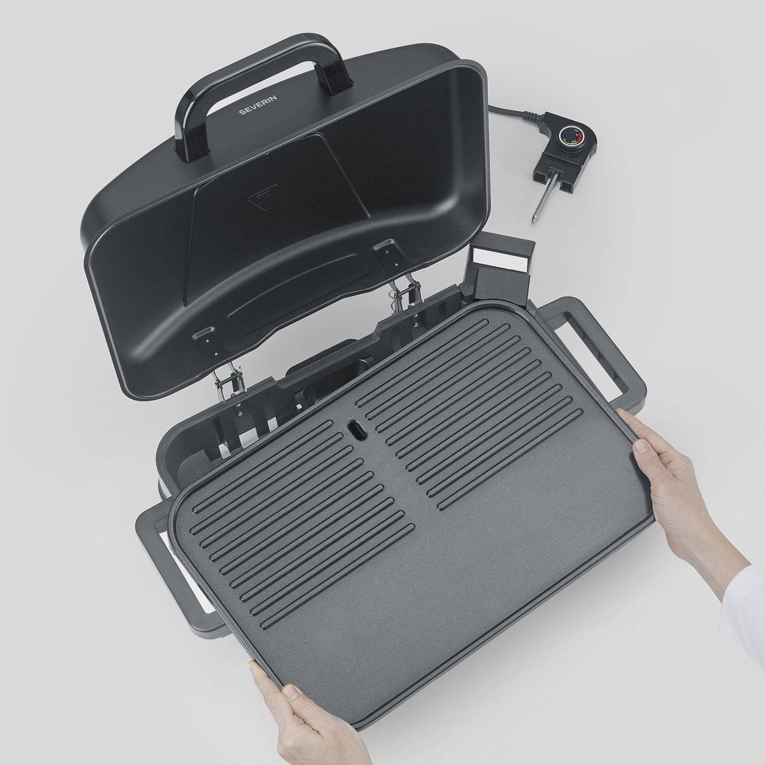 Electric BBQ Grill with Stand, Ceramic Plate, 2300W