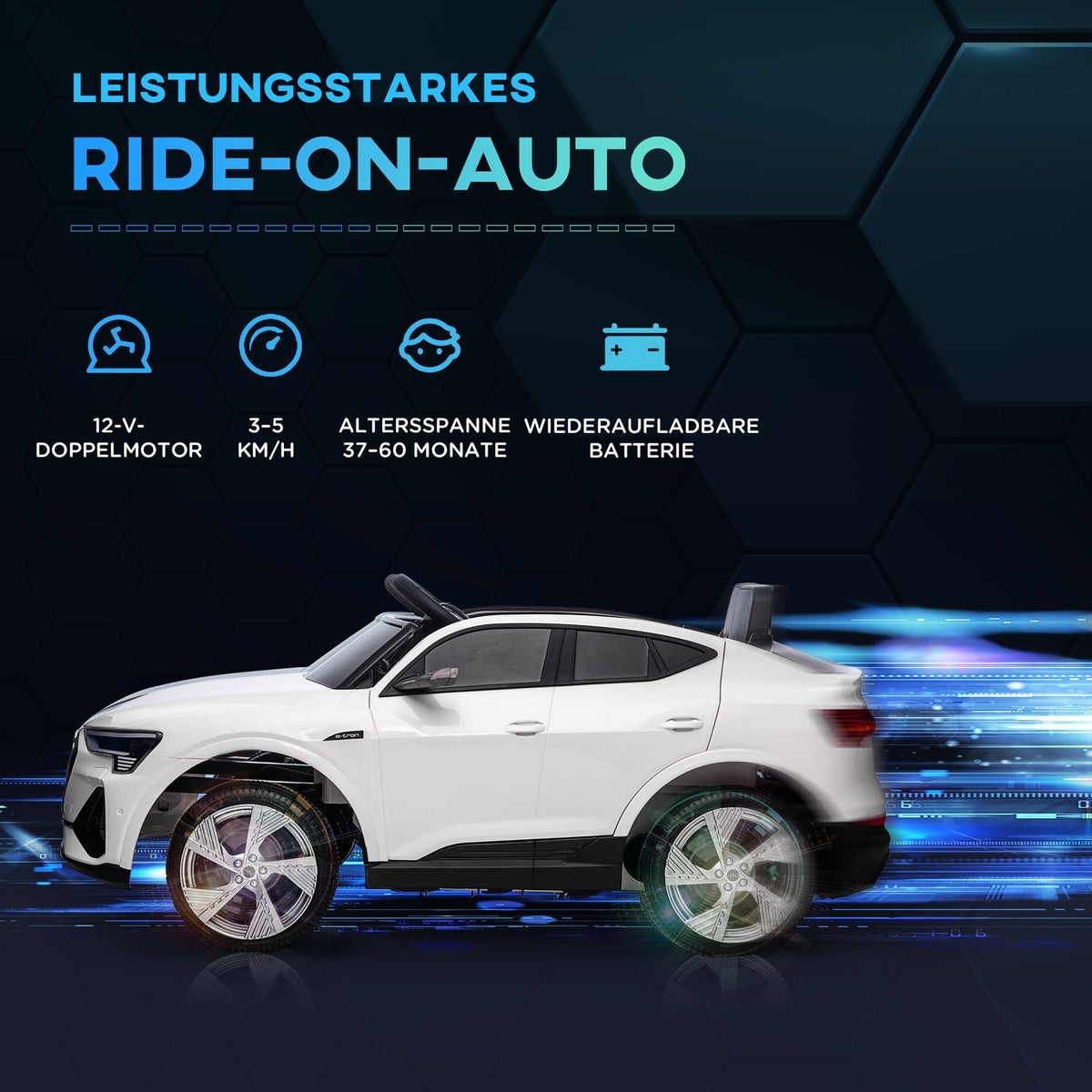Electric Car Children'S Car Children'S Vehicle With 3 Speeds, Remote Control, Music (Mp3/Usb/Tf), For Children From 3 Years