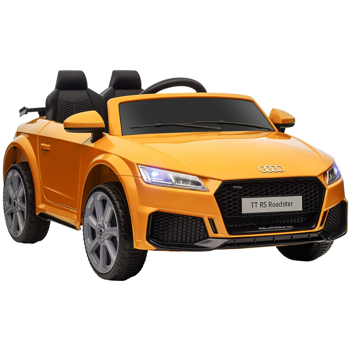 Electric Car Children'S Car Electric Children'S Vehicle With 2.4 G Remote Control, Mp3 Connection, Headlight, Up To 3 Km/H, For 3-5 Years, Yellow