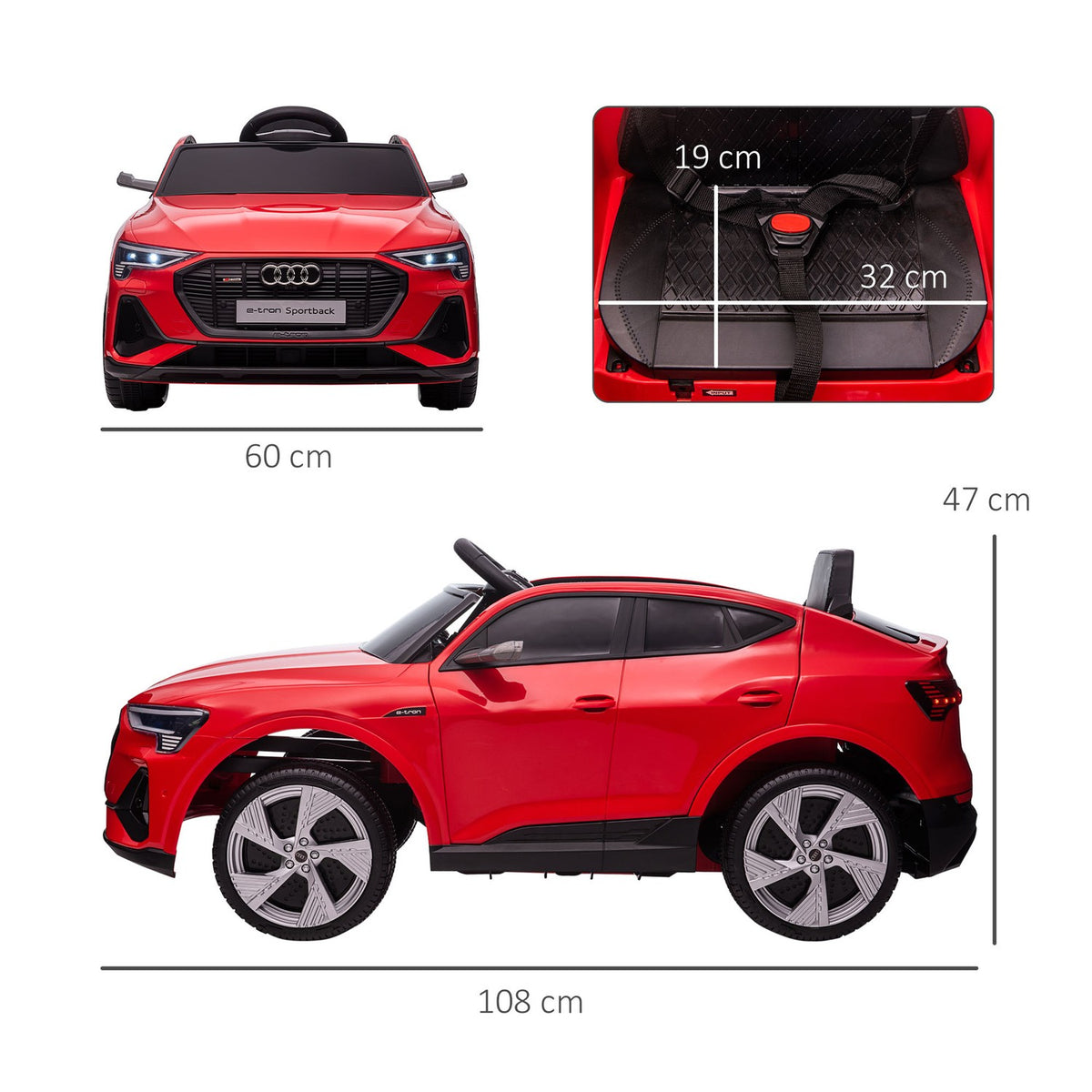 Electric Car Children'S Vehicle Remote Control Seat Belt Music 3-5 Years 3-5 Km/H Red