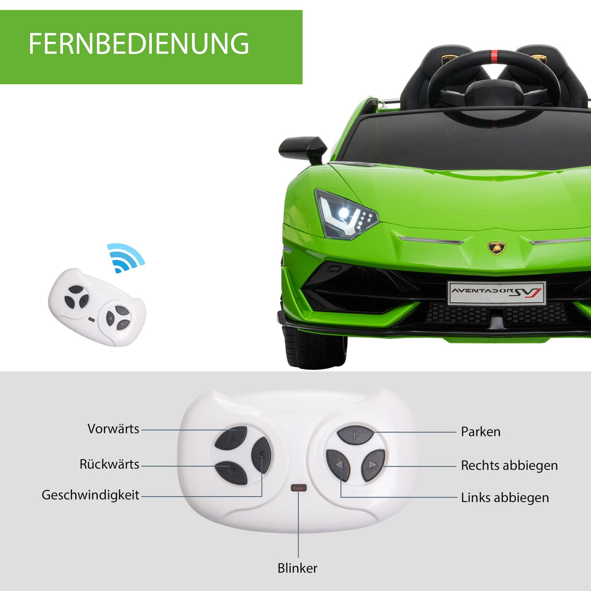 Electric Car Lamborghini Children'S Electric Car, 3-8 Years, With Remote Control, 2 X 550 Motors, Mp3/Usb, Light & Music