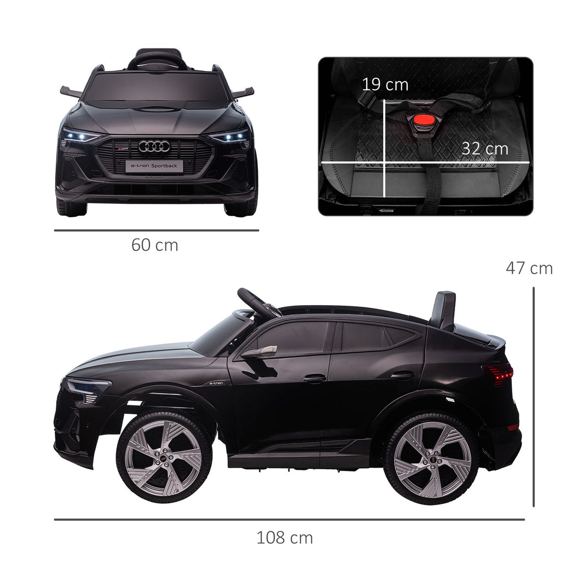 Electric Children'S Car Electric Vehicle Electric Car With Remote Control, Seat Belt, Music (Mp3/Usb/Tf), For Children 3-5 Years