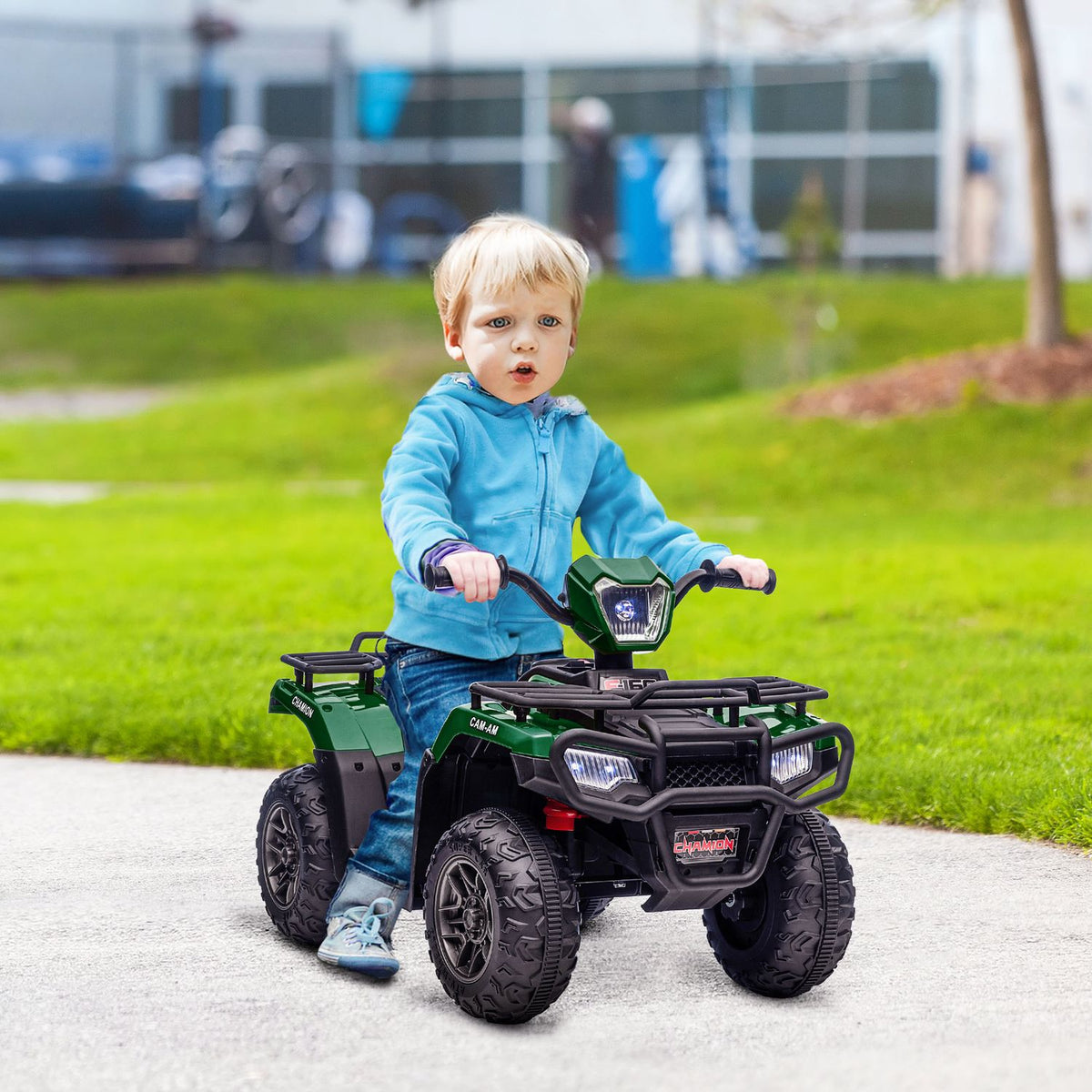 Electric Children'S Quad, Electric Quad With Led And Music, For Children Aged 3 And Over, Children'S Motorcycle, Black + Green, 88 X 45 X 50 Cm