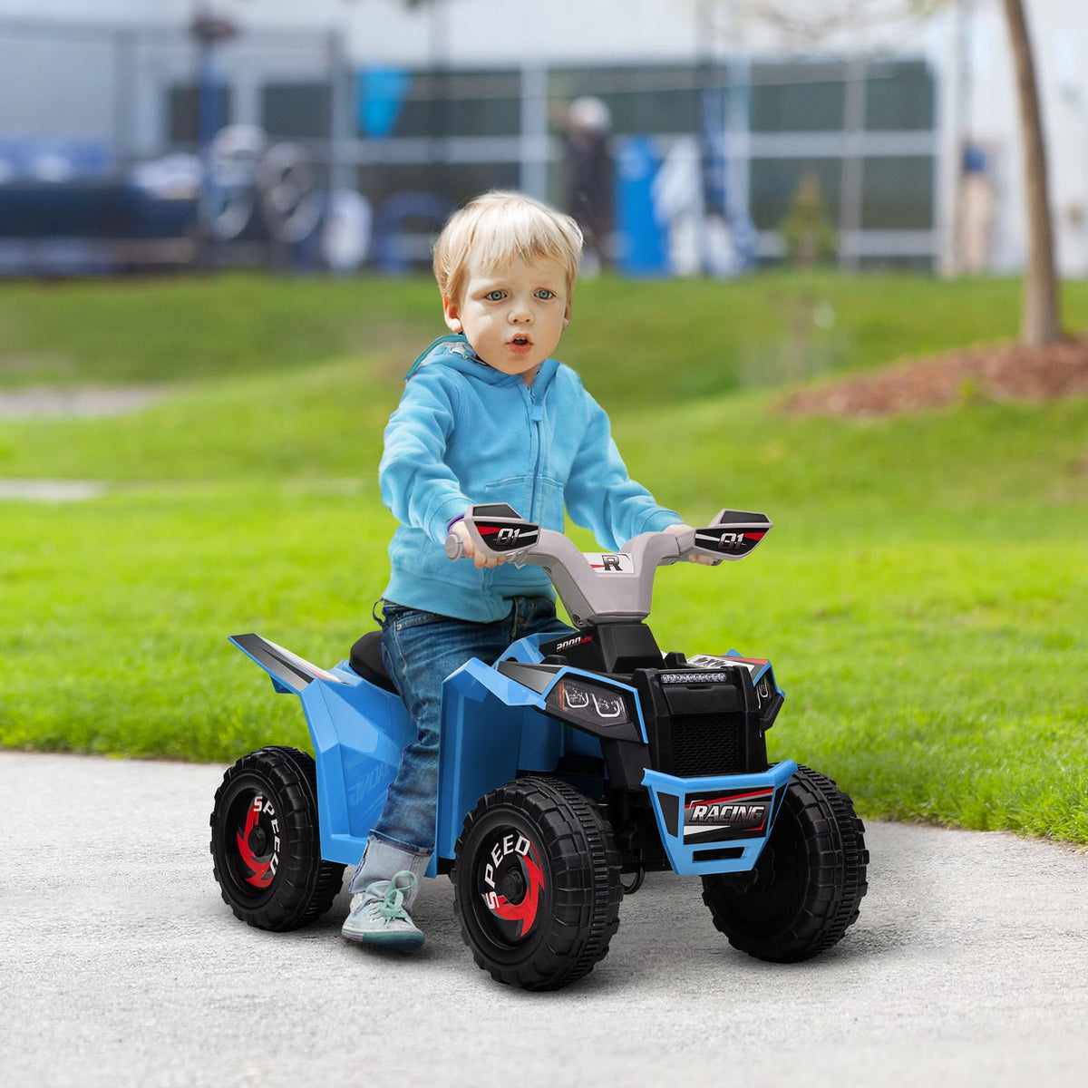 Electric Children'S Quad, Mini Electric Quad With Forward And Reverse Functions, 6 V Electric Vehicle For Children 1.5-3 Years, 2.5 Km/H, Blue