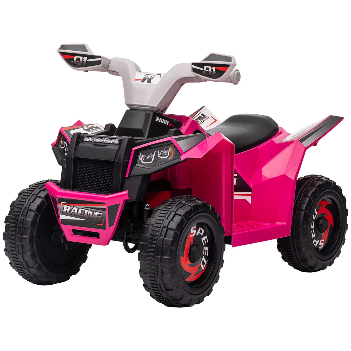 Electric Children'S Quad, Mini Electric Quad With Forward And Reverse Functions, 6 V Electric Vehicle For Children 1.5-3 Years, 2.5 Km/H, Pink