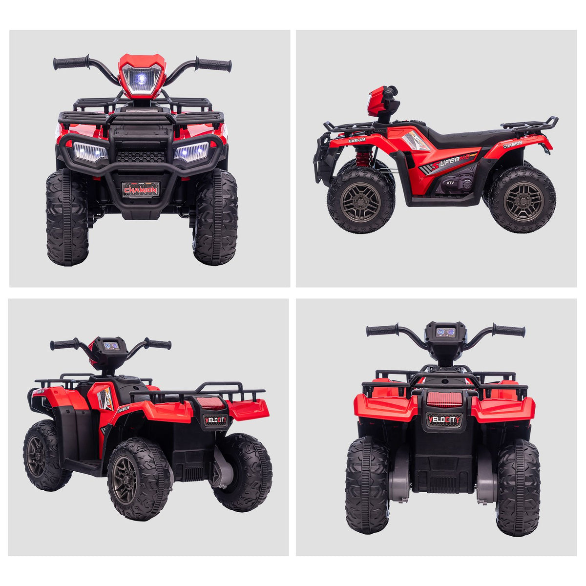 Electric Children'S Quad With Led And Music, Electric Car, Children'S Vehicle For Children Aged 3 And Over, Children'S Motorcycle, Black + Red, 88 X 45 X 50 Cm