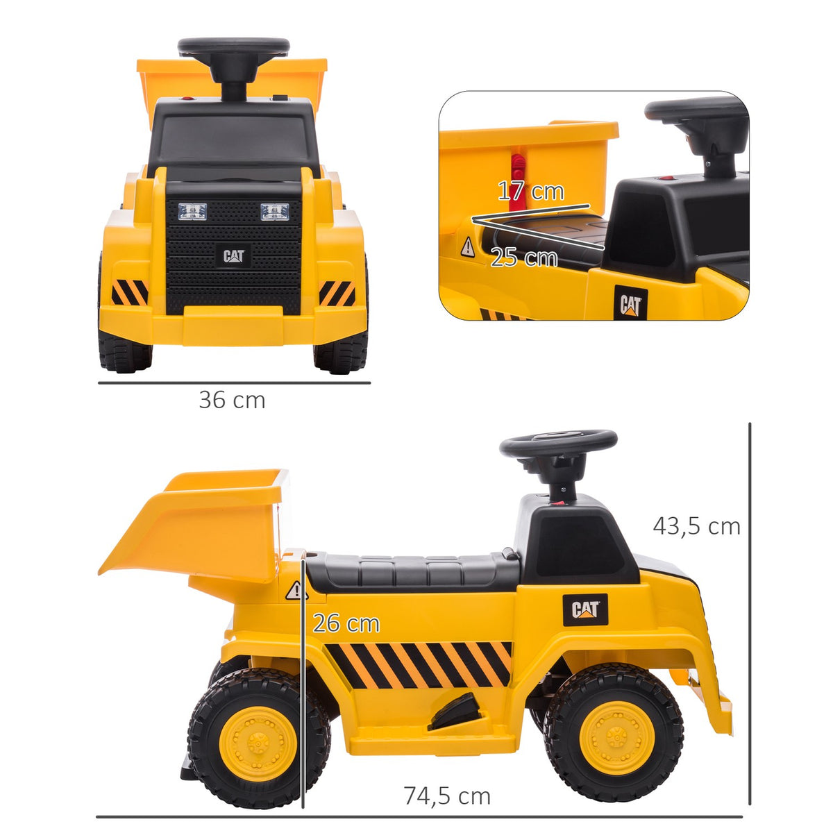 Electric Children'S Tractor, Toy Vehicle With Tilting Loading Area, Horn, Ride-On Tractor With Headlight, Max. 3 Km/H, For 1.5 To 3 Years