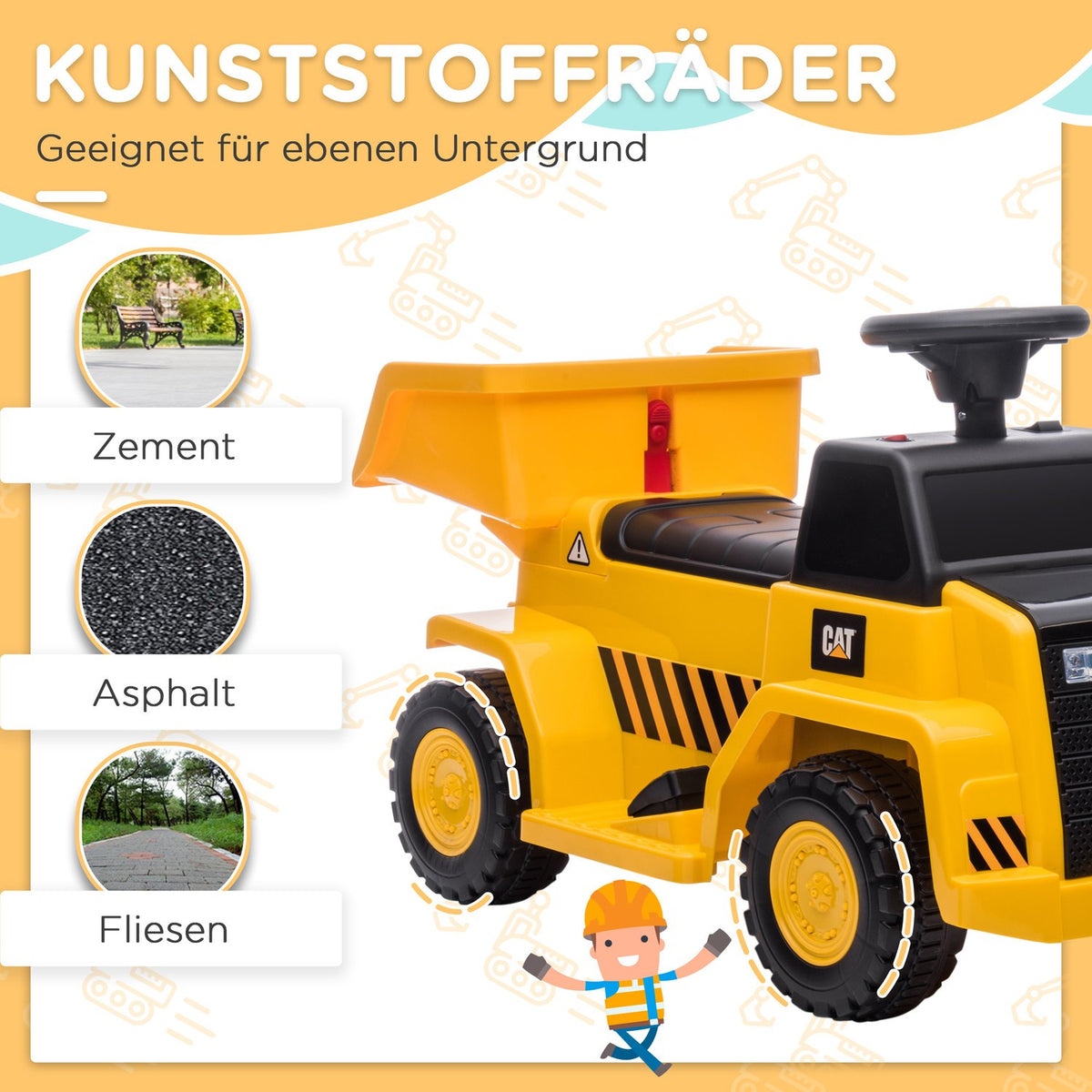 Electric Children'S Tractor, Toy Vehicle With Tilting Loading Area, Horn, Ride-On Tractor With Headlight, Max. 3 Km/H, For 1.5 To 3 Years