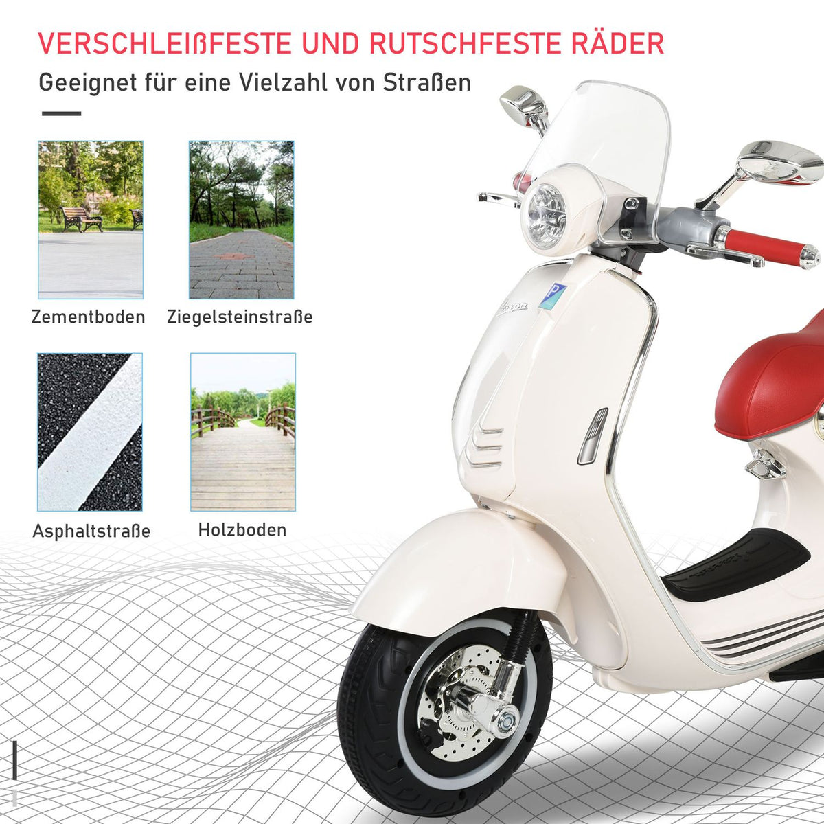 Electric Children'S Vehicle Motorcycle Mp3 Music Lighting 3-6 Years Pp White 108X49X75Cm