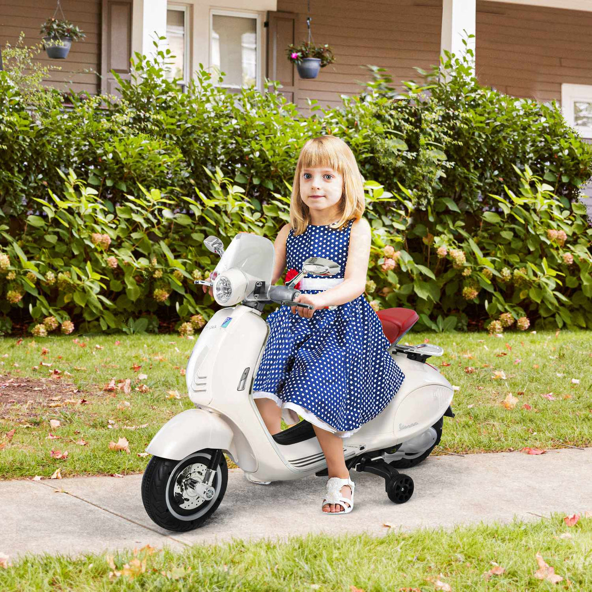 Electric Children'S Vehicle Motorcycle Mp3 Music Lighting 3-6 Years Pp White 108X49X75Cm