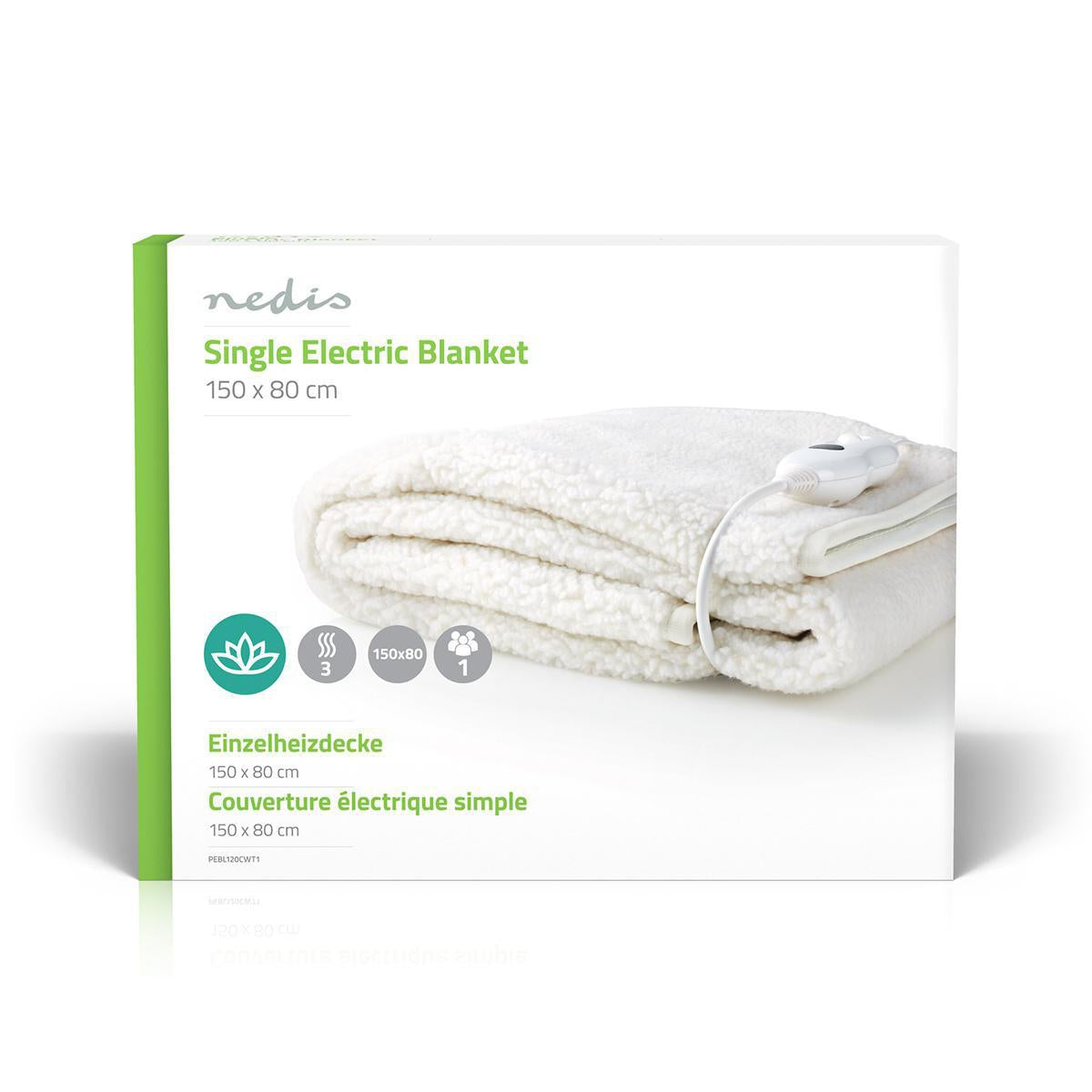 Electric Felt | Felt | 1 Person | 150 x 80 cm | 3 Heat settings | Washable | Overheat Protection | Polyester / Synthetic
