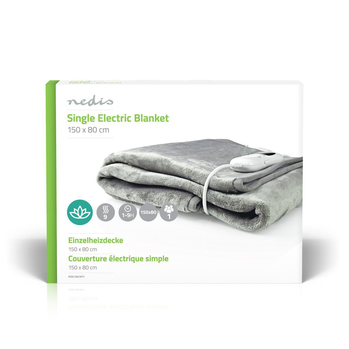 Electric Felt | Felt | 1 Person | 150 x 80 cm | 9 Heat settings | Washable | Overheat Protection | Digital control | Fleece / Polyester