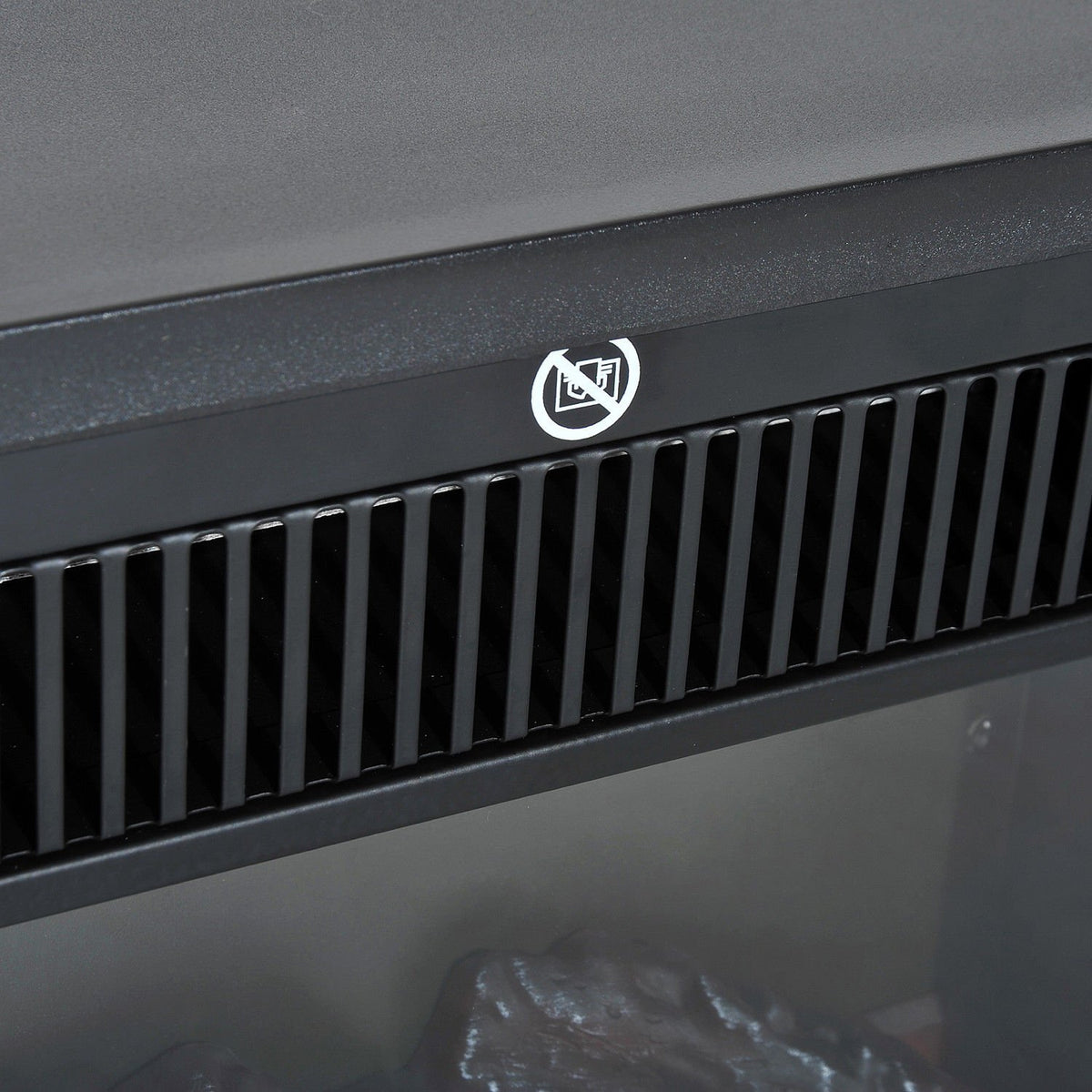 Electric Fireplace Electric Fireplace Stove Standing Fireplace With Flame Effect 600/1200W, Metal, Black, 34X17X31 Cm