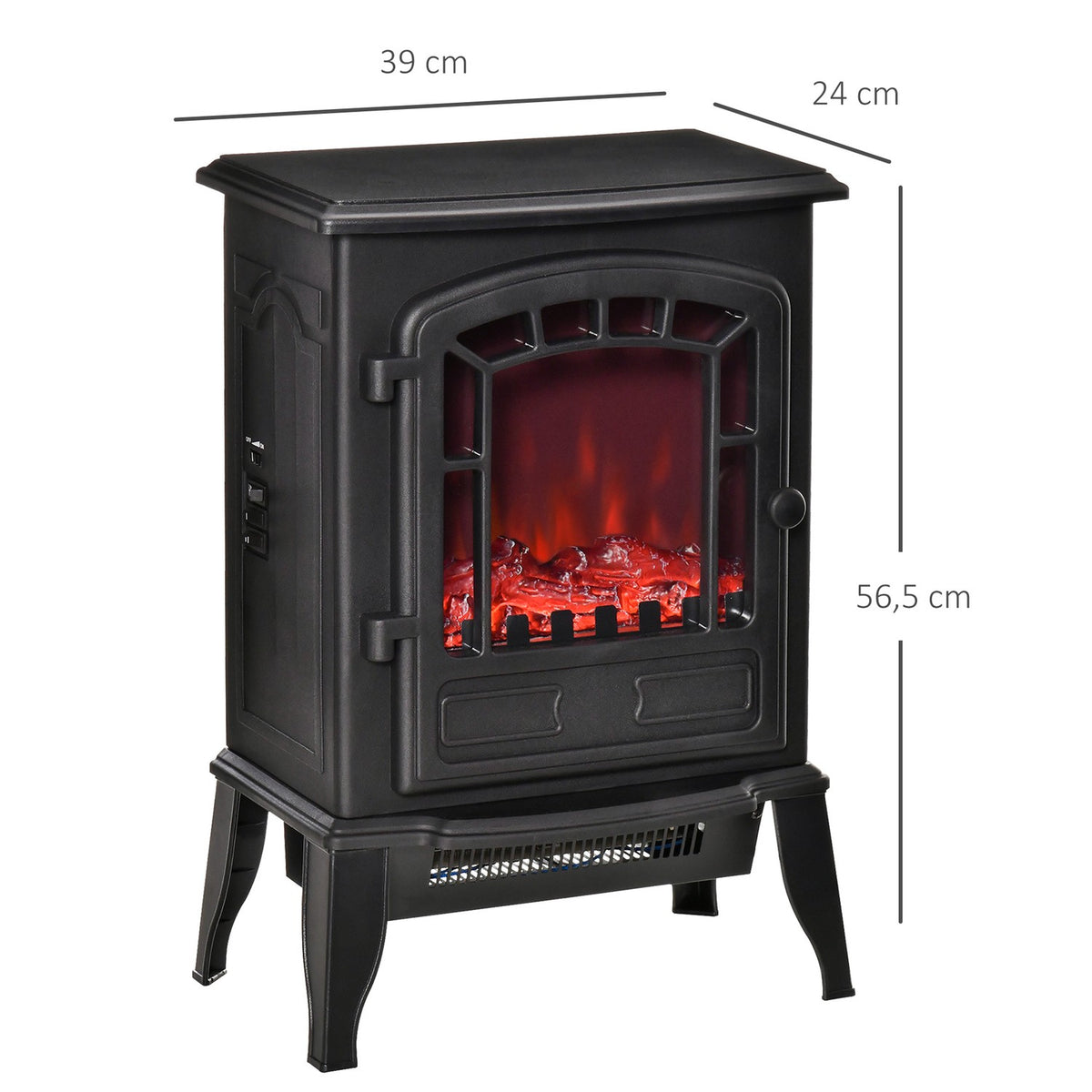 Electric Fireplace Heater, 2 Heat Settings, 20-25m² Coverage
