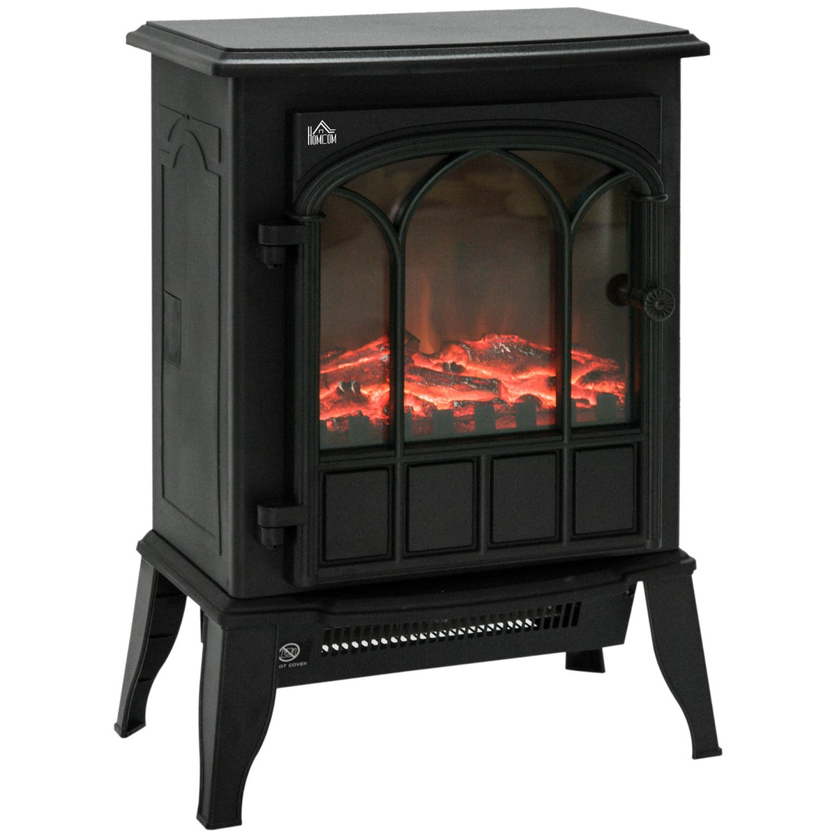 Electric Fireplace, Low-Noise Floor-Standing Fireplace With Led Flame Effect, 2000W Fireplace, Electric Fireplace With Metal Heating Protection