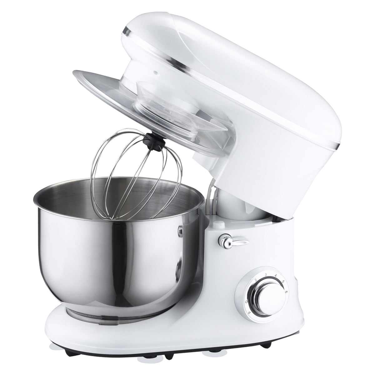 Electric Hand Mixer Set 2-In-1 Hand Mixer With Table Stand, 5.5L Mixing Bowl, 1200W, 6 Speeds, 304 Steel