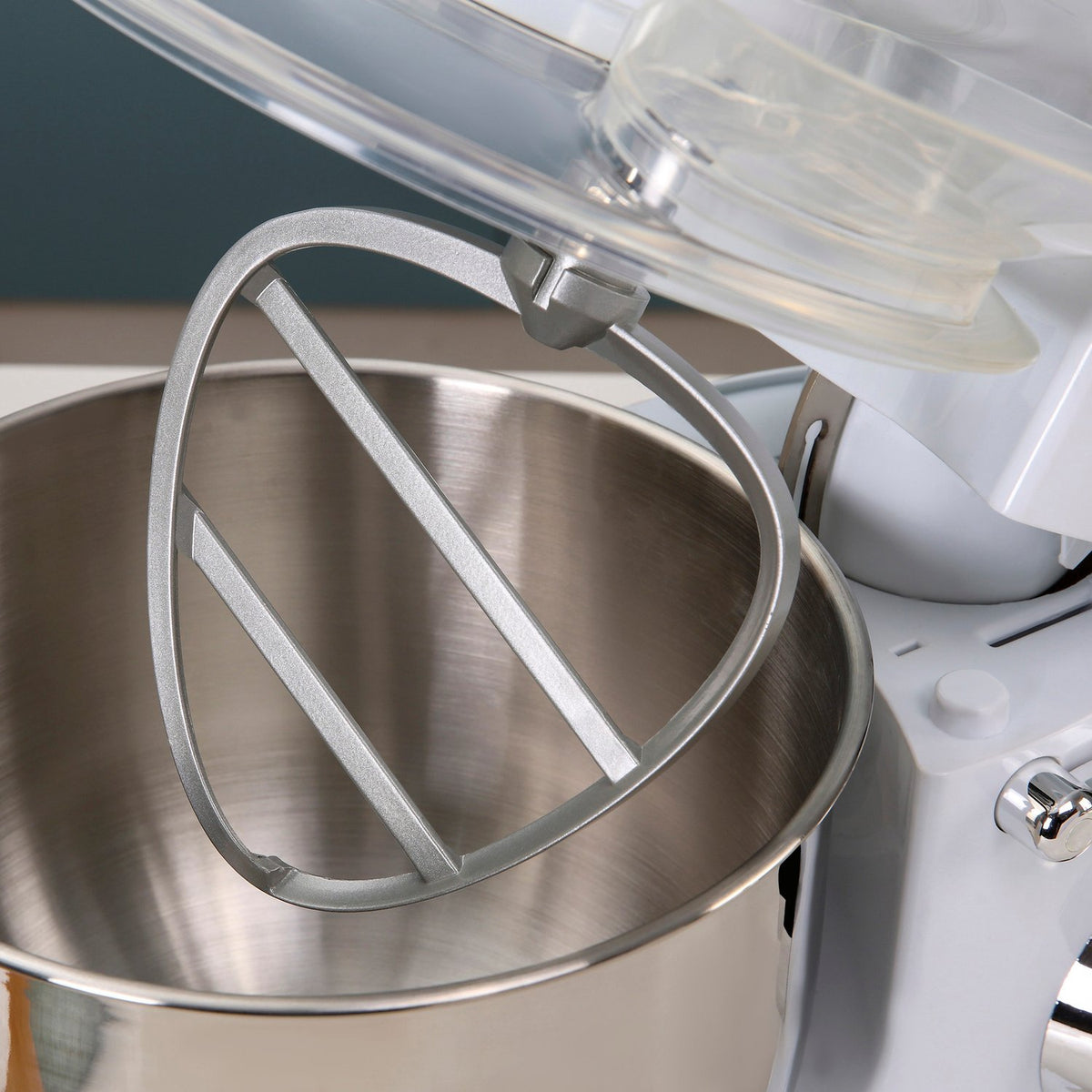 Electric Hand Mixer Set 2-In-1 Hand Mixer With Table Stand, 5.5L Mixing Bowl, 1200W, 6 Speeds, 304 Steel