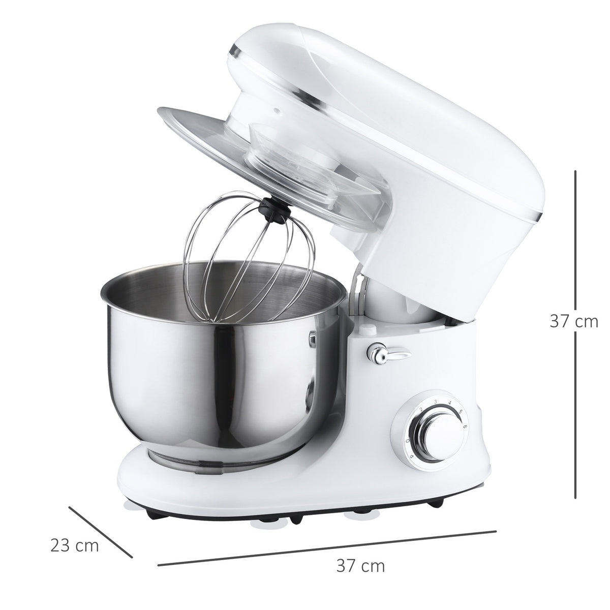 Electric Hand Mixer Set 2-In-1 Hand Mixer With Table Stand, 5.5L Mixing Bowl, 1200W, 6 Speeds, 304 Steel