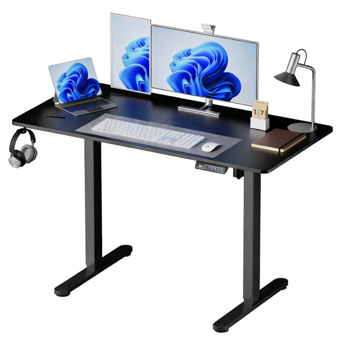 Electric Height-Adjustable Desk – Wood-Effect Top, Memory