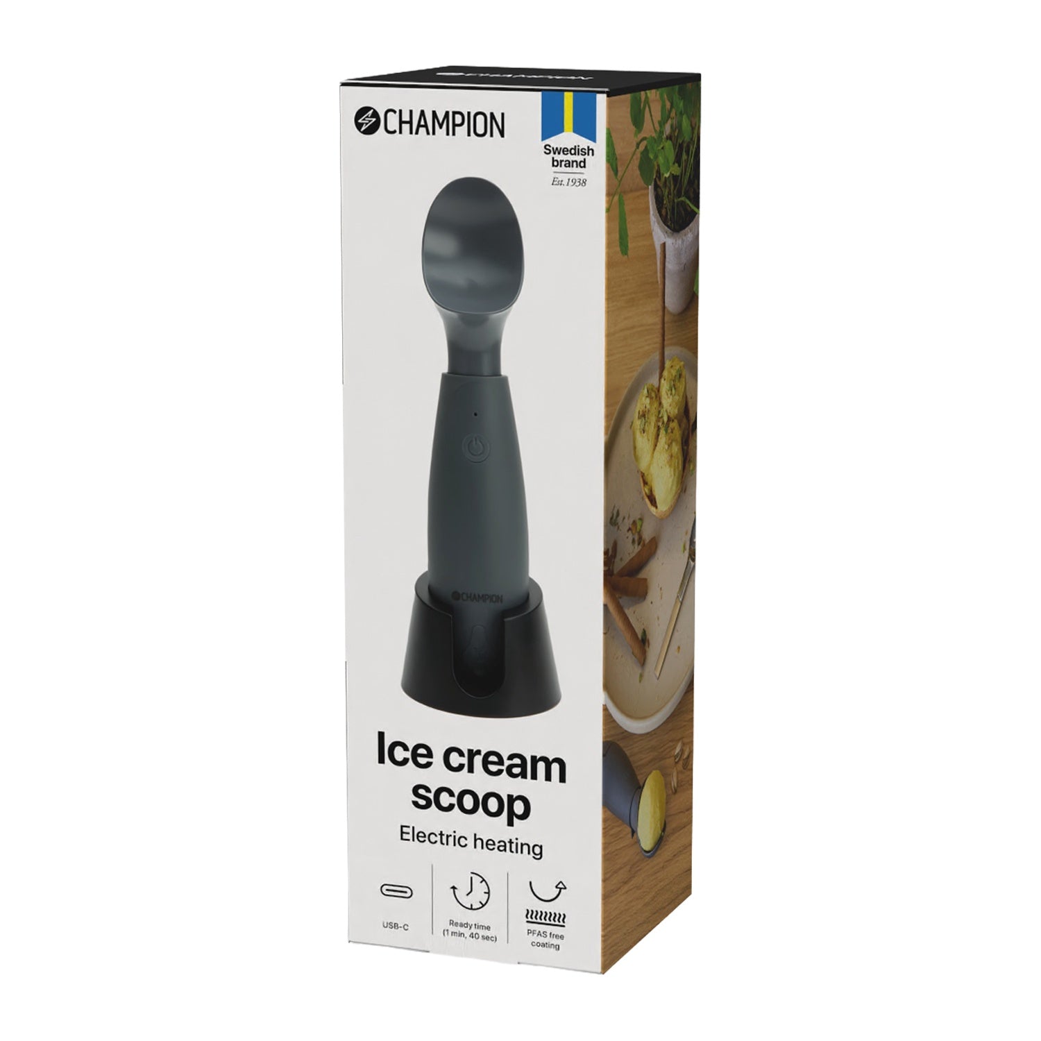 Electric Ice Cream Scoop, Rechargeable, USB-C, Matte Gray