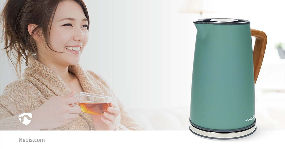 Electric Kettle | 1.7 l | Soft-Touch | Green | Rotatable 360 degrees | Concealed heating element | Strix® controller | Boil-dry protection