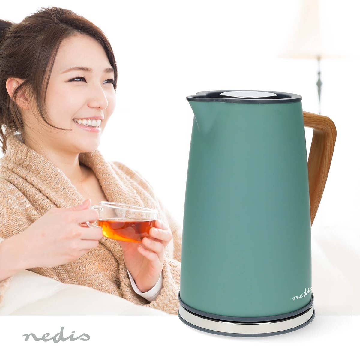 Electric Kettle | 1.7 l | Soft-Touch | Green | Rotatable 360 degrees | Concealed heating element | Strix® controller | Boil-dry protection