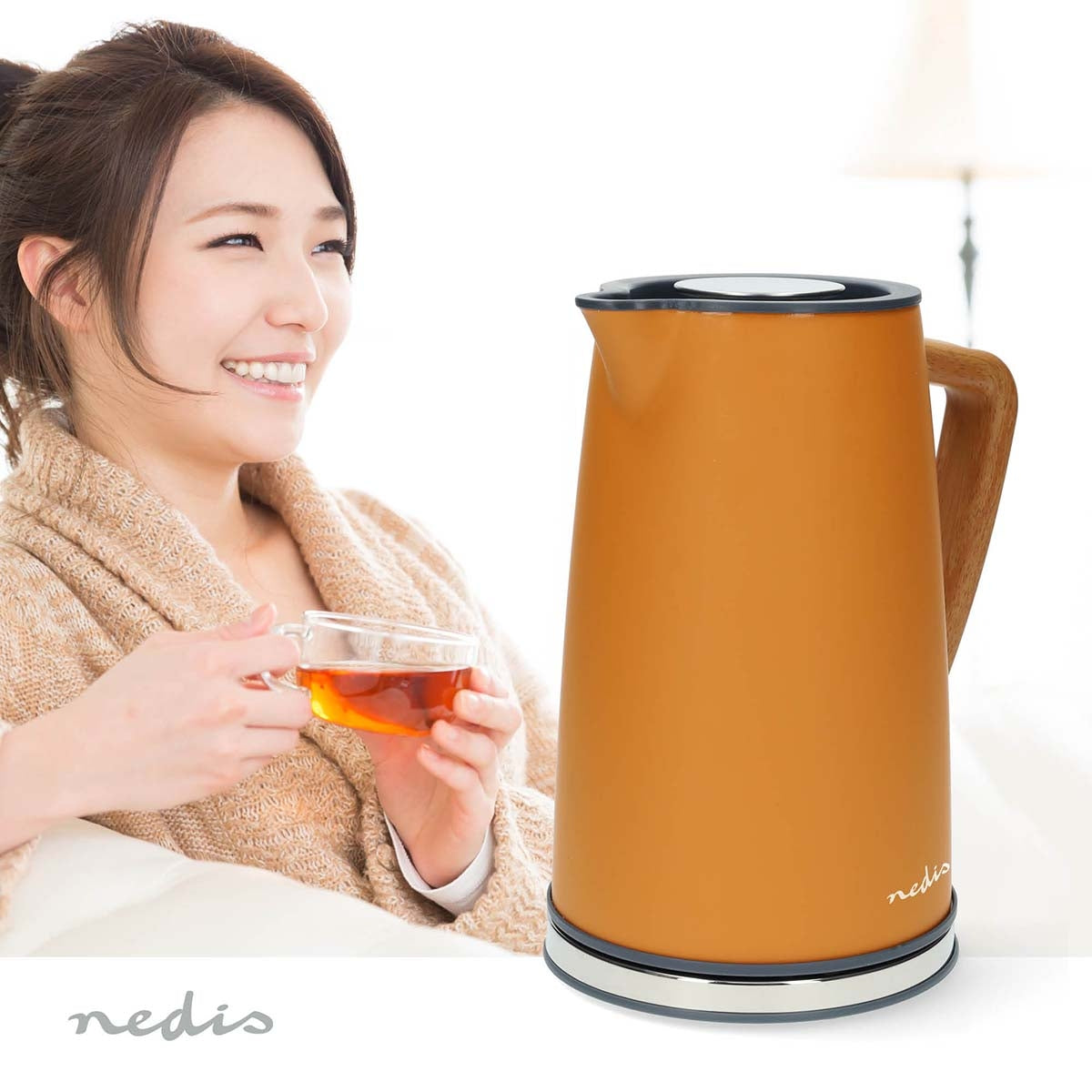 Electric Kettle | 1.7 l | Soft-Touch | Orange | Rotatable 360 degrees | Concealed heating element | Strix® controller | Boil-dry protection