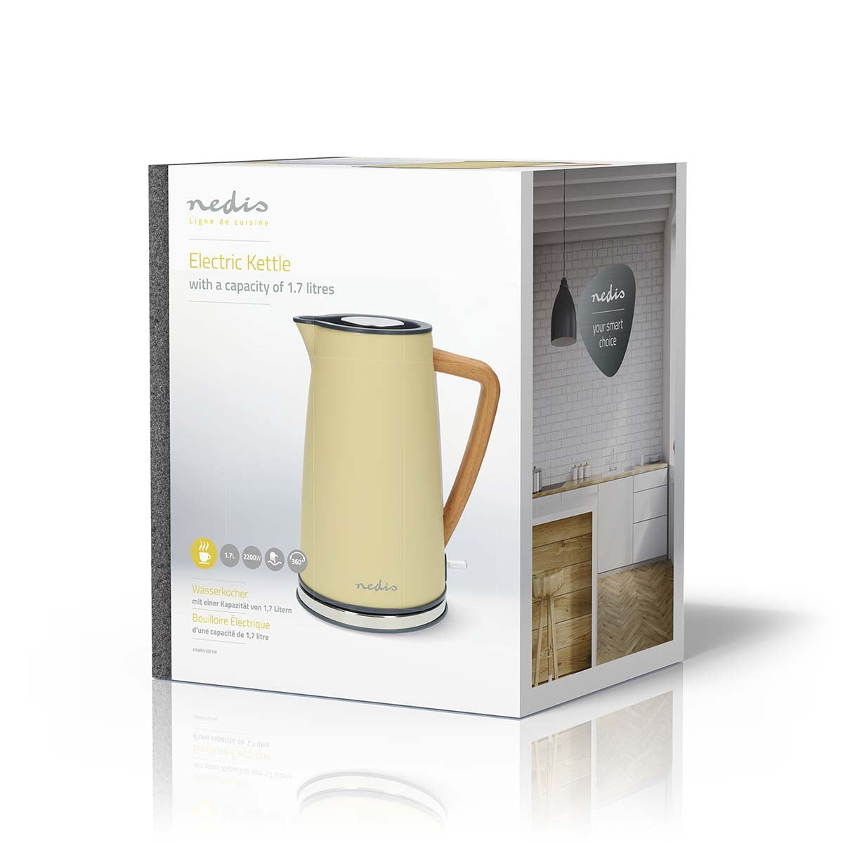 Electric Kettle | 1.7 l | Soft-Touch | Yellow | Rotatable 360 degrees | Concealed heating element | Strix® controller | Boil-dry protection