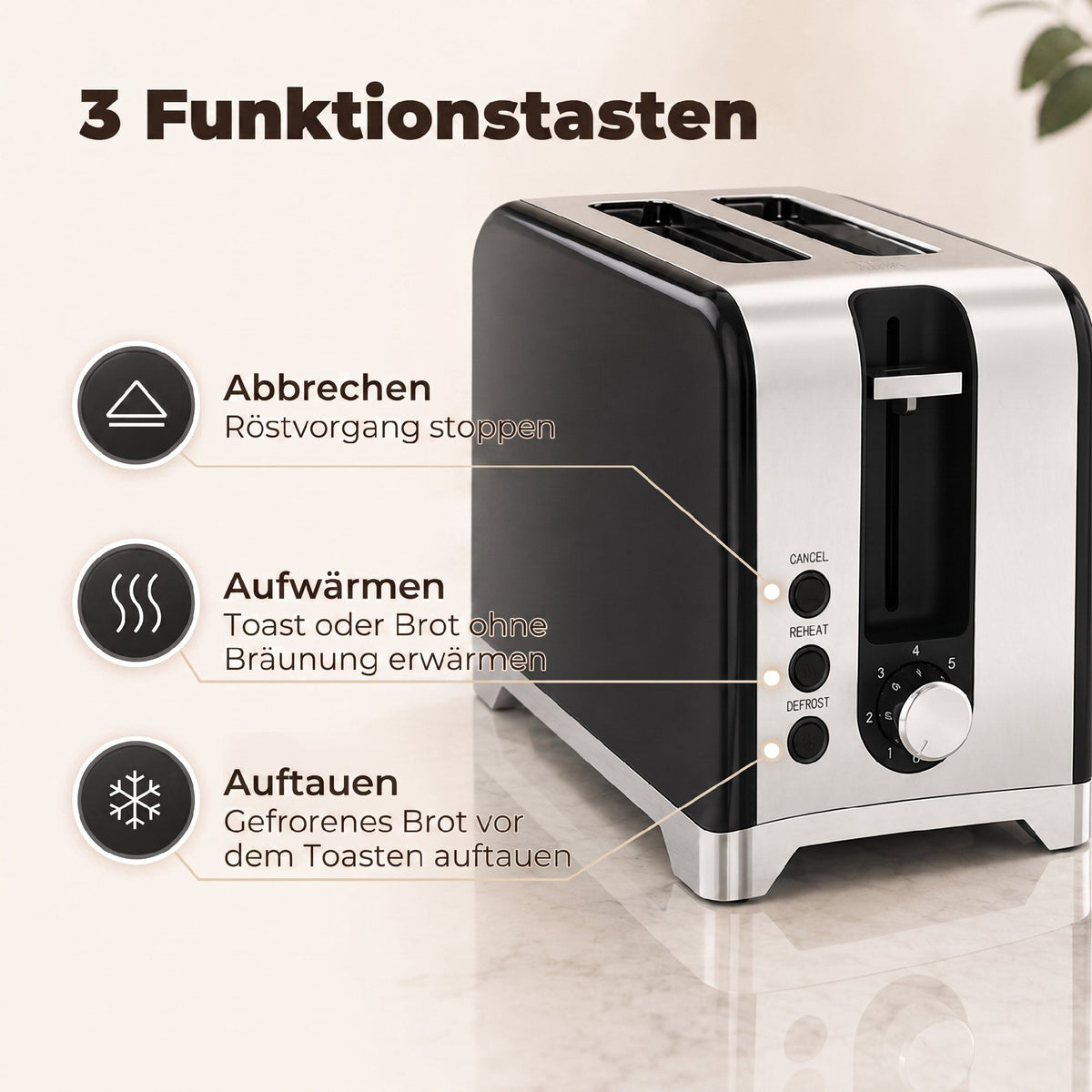 Electric Kettle & Toaster Set, 1.7L, 2200W, 7 Browning Levels