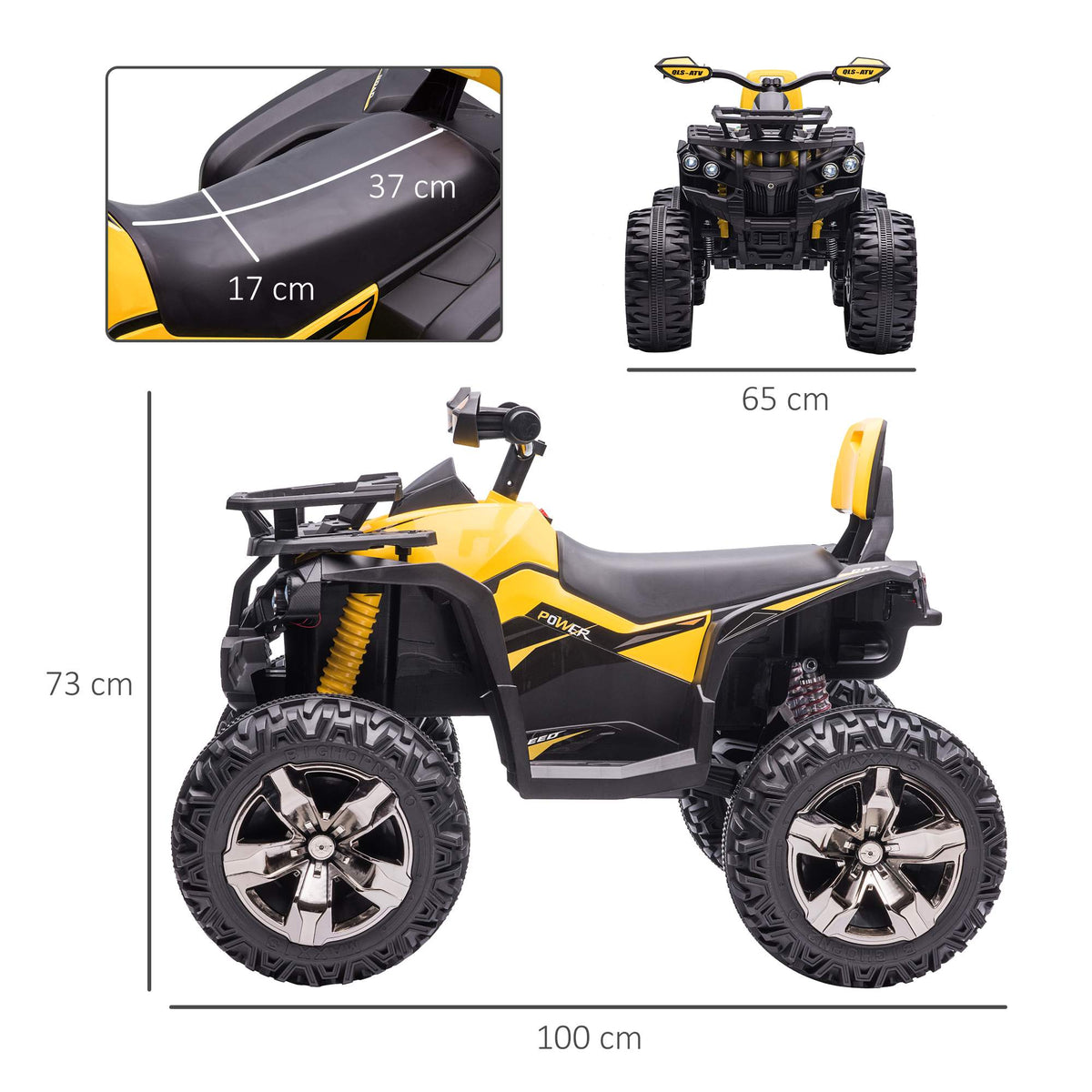 Electric Kids Quad, 3-8 km/h, LED Lights, Music Player