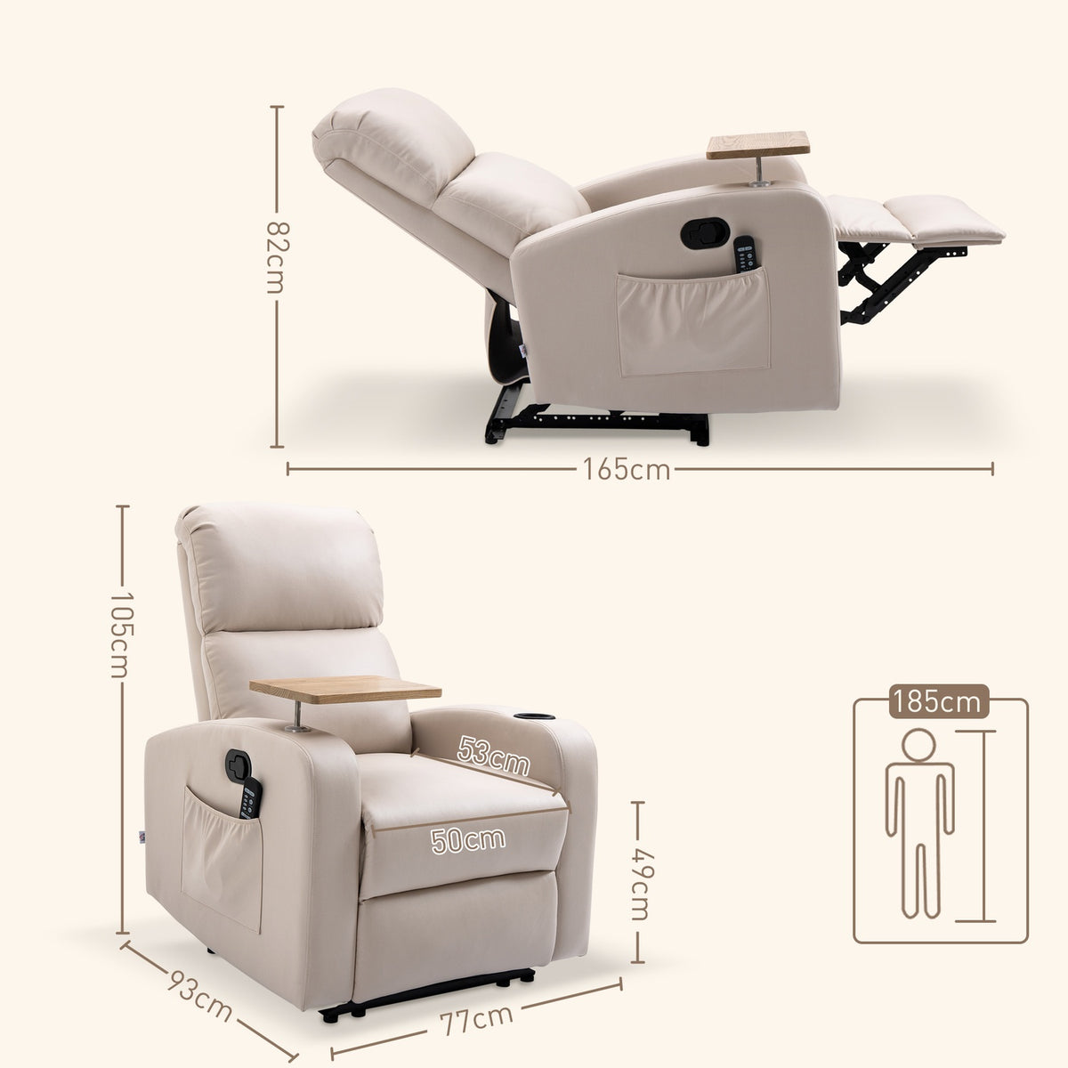 Electric Massage Chair, Relaxation Chair With Massage Function, Tv Chair With Reclining Function, Recliner, Microfiber, Light Gray