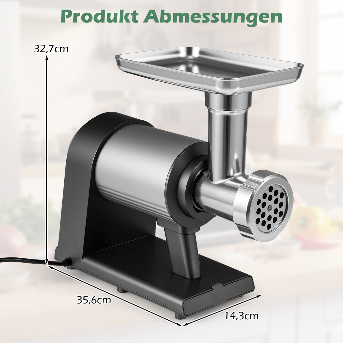 Electric Meat Grinder 2000W, 3 Sausage Tubes, Kebbe Set