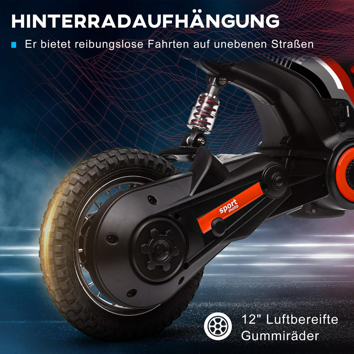 Electric Motorcycle Children's Electric Motorcycle with 24V 350W Motor, 8-16 KMH Speed Mode, 12 Inch Pneumatic Tires, Electric Motorcycle with Music Headlight, Moto Cross for Children 8-12 Years Red |