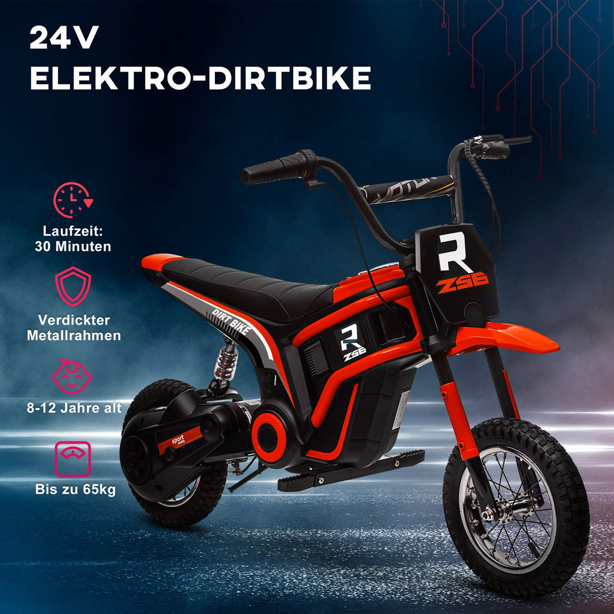 Electric Motorcycle Children's Electric Motorcycle with 24V 350W Motor, 8-16 KMH Speed Mode, 12 Inch Pneumatic Tires, Electric Motorcycle with Music Headlight, Moto Cross for Children 8-12 Years Red |