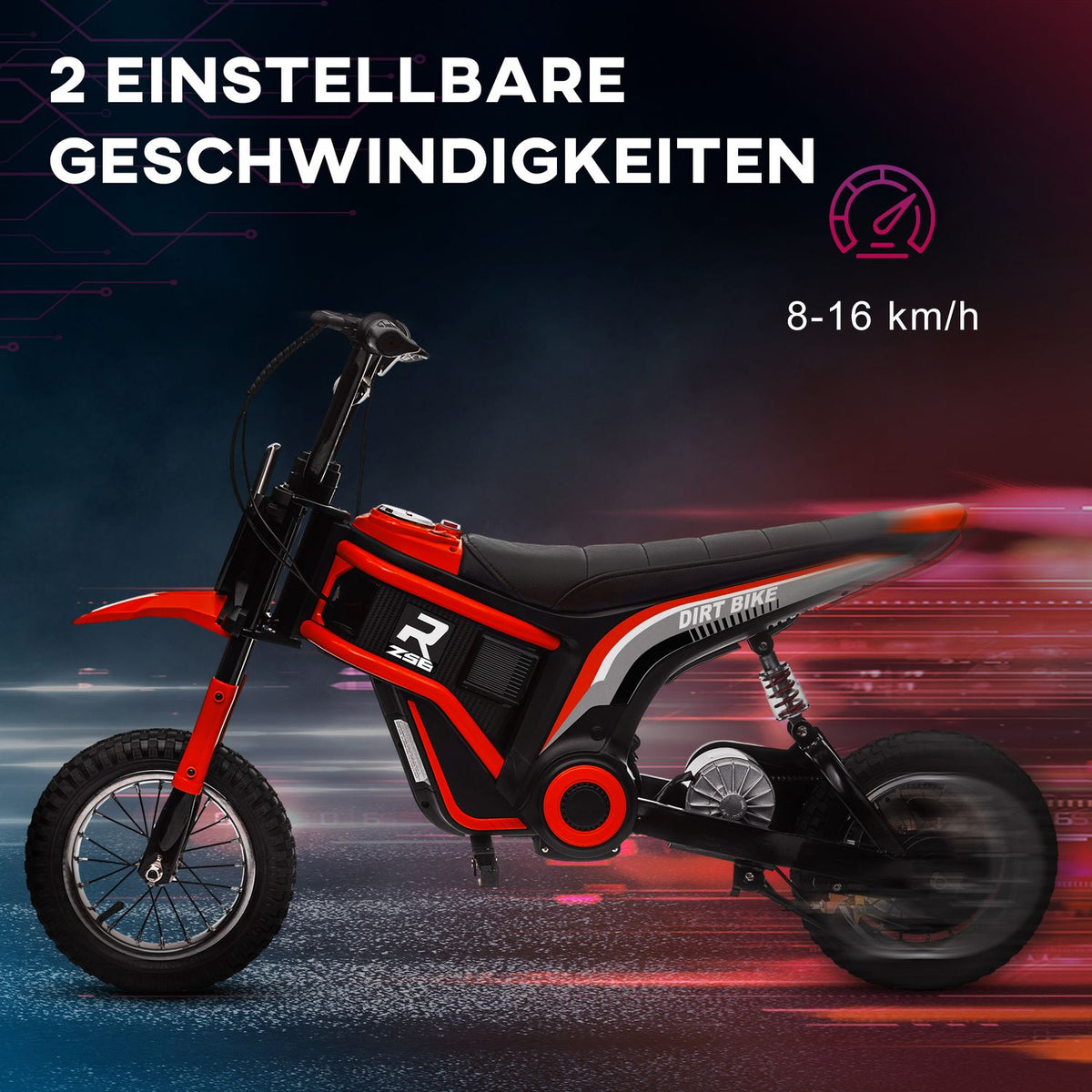 Electric Motorcycle Children's Electric Motorcycle with 24V 350W Motor, 8-16 KMH Speed Mode, 12 Inch Pneumatic Tires, Electric Motorcycle with Music Headlight, Moto Cross for Children 8-12 Years Red |