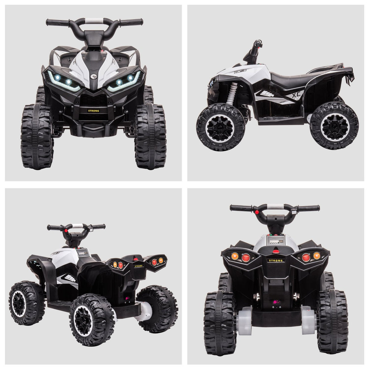 Electric Quad 12V Children'S Quad With Usb Port, Children'S Motorcycle With Mp3 Music Player, Headlight, For Children 3-5 Years, 1.5-3 Km/H