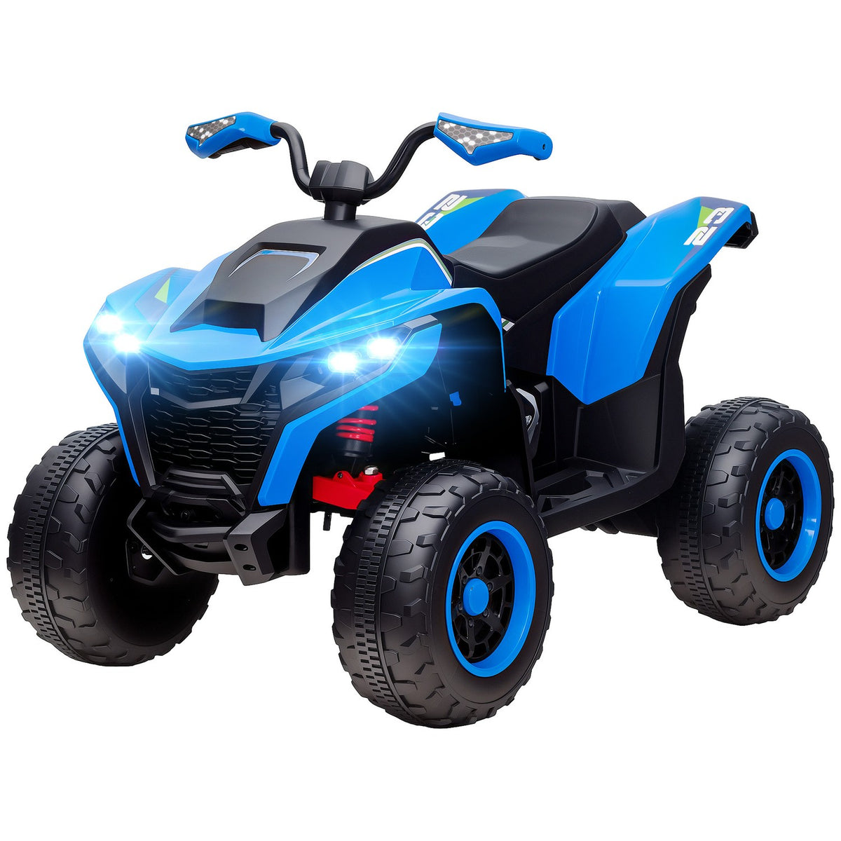 Electric Quad for Children 12V Electric Children's Quad with 2 Motors, 3-6km/h Children's Quad with Suspension, LED Light, Children's Car with USB, Music for 3-8 Years Children, Blue